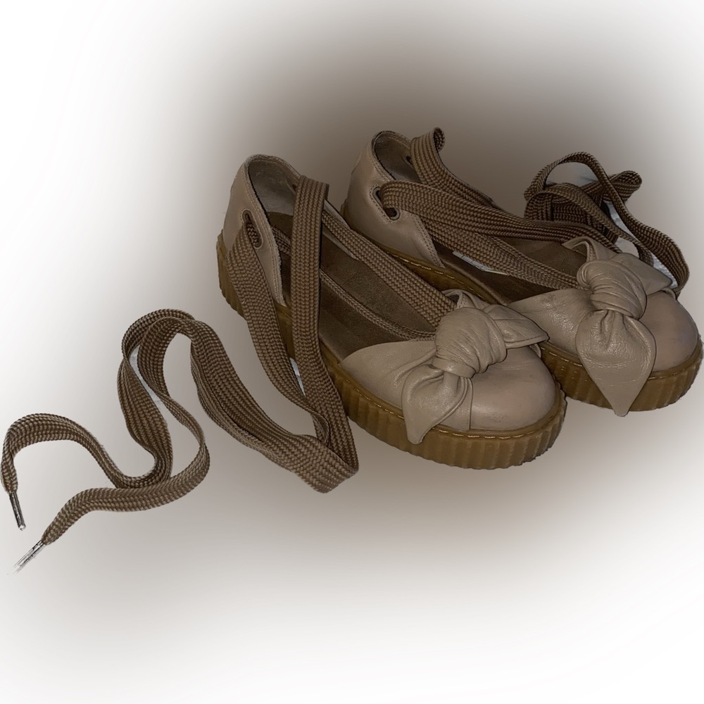 Puma Fenty X Platform Lace-Up Sandal / Color: Tan / Size: 7